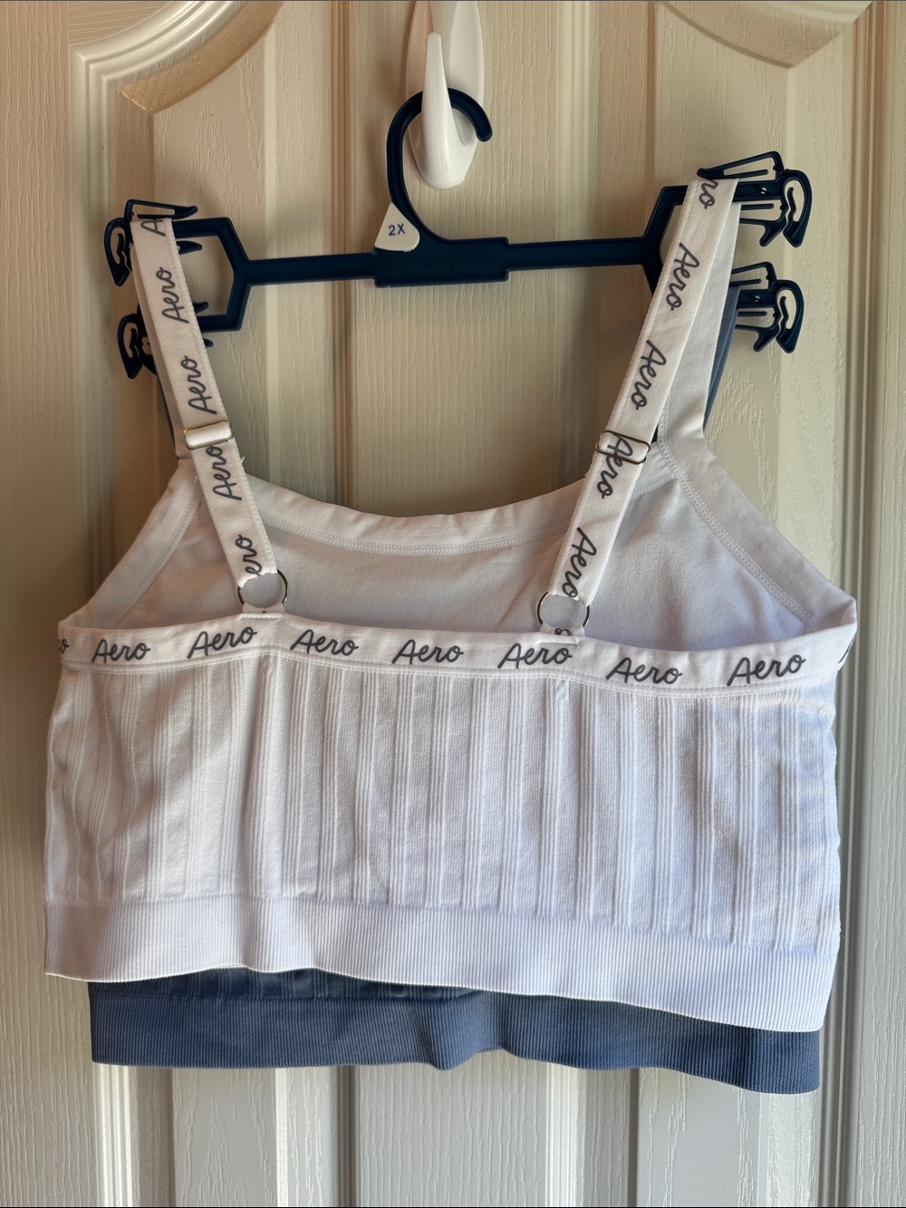 NWT AEROPOSTALE 2 PK CORNFLOWER BLUE & WHITE BRA SETS - Picture 4 of 5
